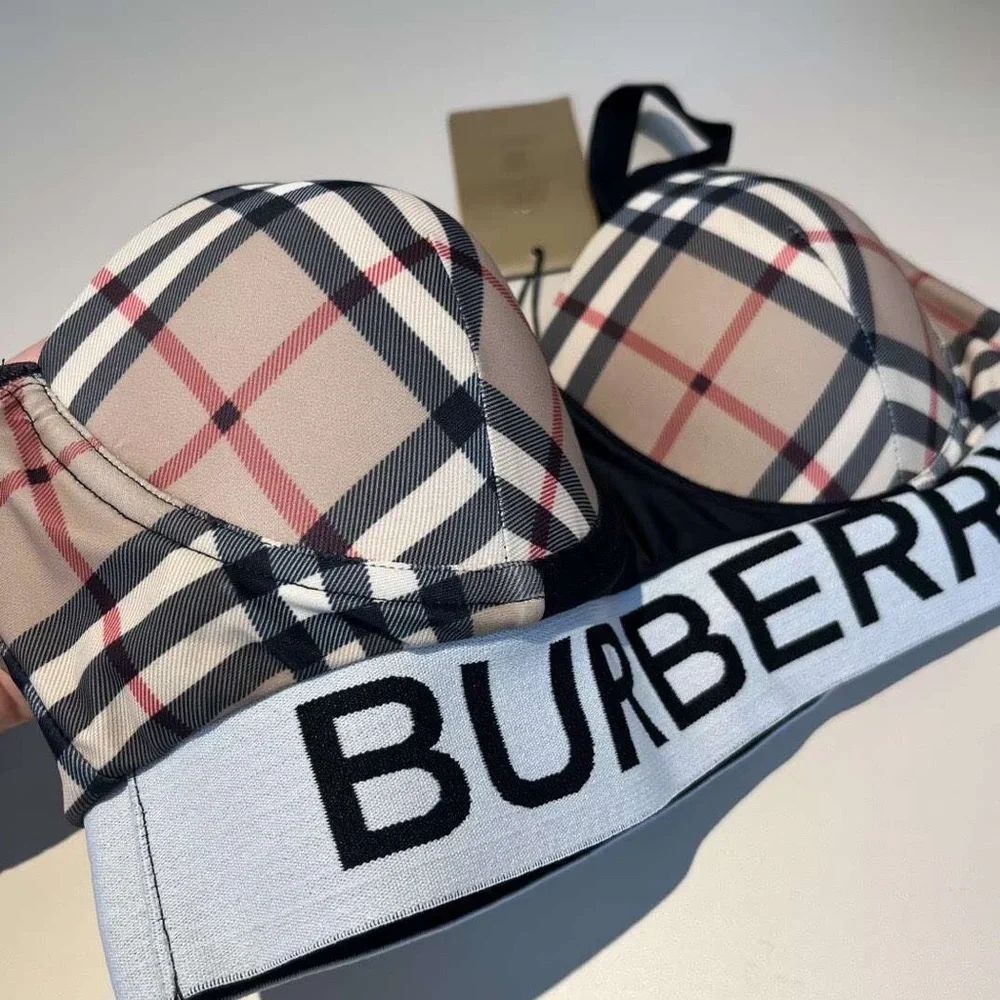 Burberry Beige and Black Plaid Bikini Set - Picture 3 of 8